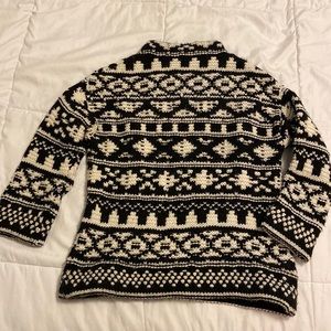 Zara Black and Ivory Patterned Sweater sz M